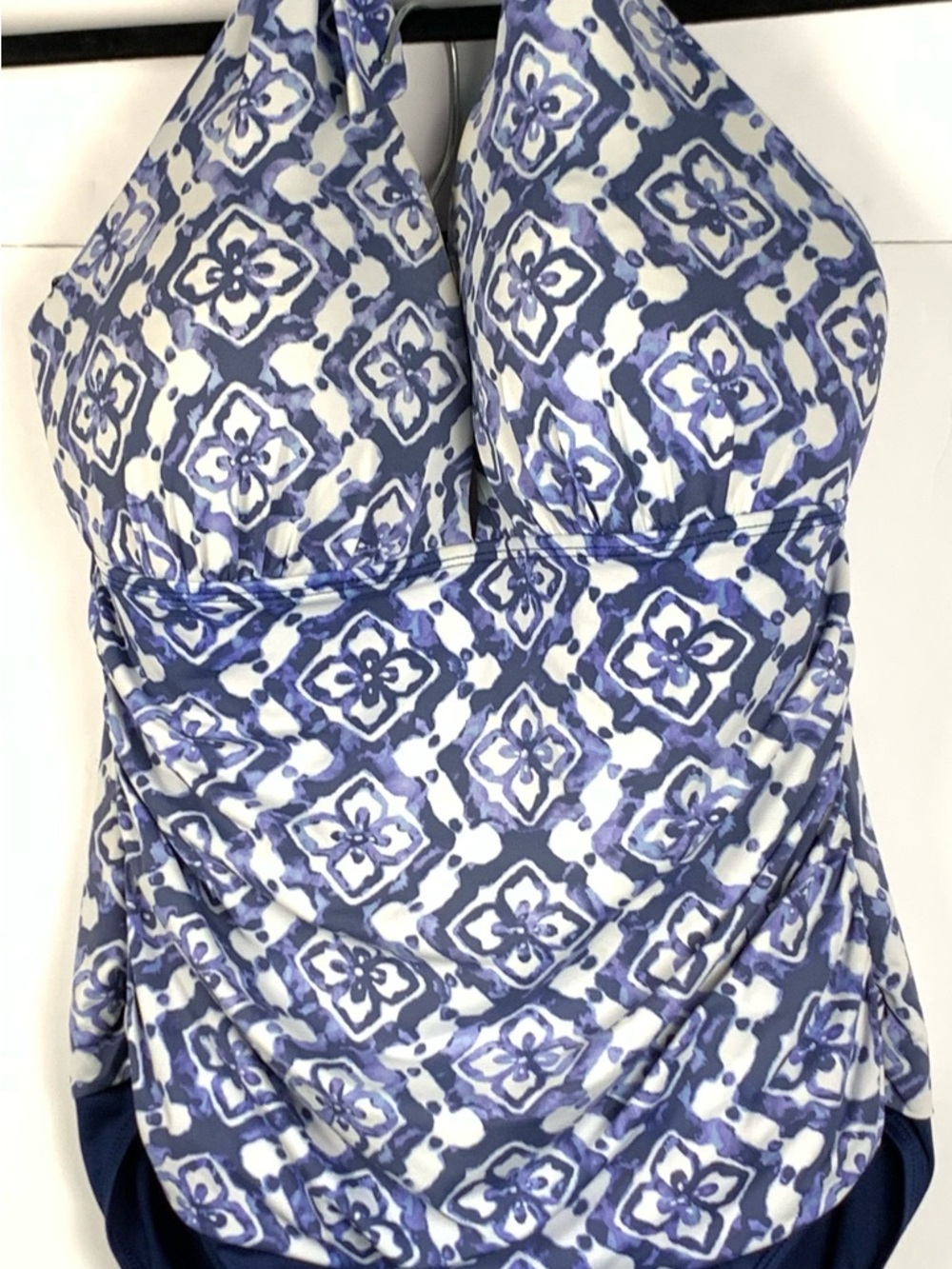 Ralph Lauren Navy and White Halter One-Piece Swim - Picture 2 of 16
